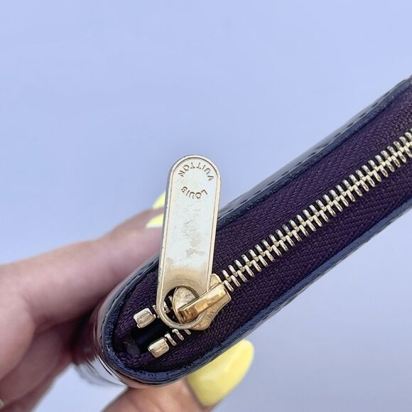 LOUIS VUITTON Amarante Vernis Zippy Coin Purse Card Wallet Purple - Picture 9 of 14
